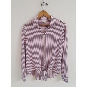 Womens Beach Lunch Lounge Cotton Button up Casual Nautical Beach Top Tie Waiste